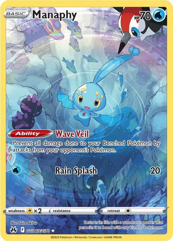 Manaphy Pokemon card from Crown Zenith: Galarian Gallery