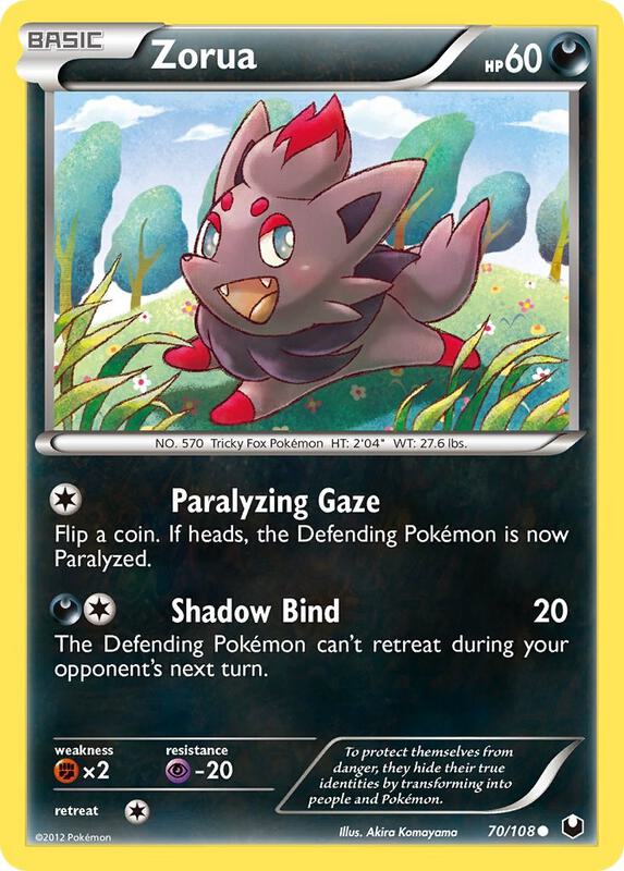Zorua (70) Pokemon card from Dark Explorers
