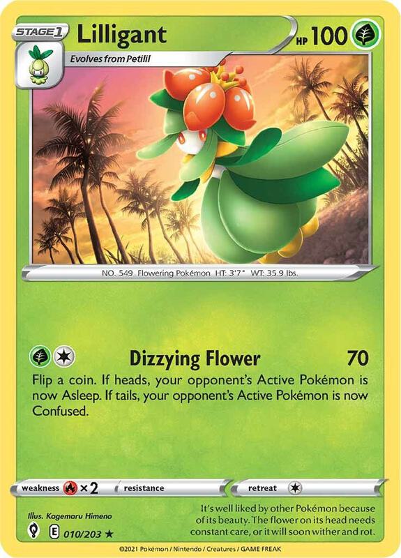 Lilligant Pokemon card from SWSH07: Evolving Skies