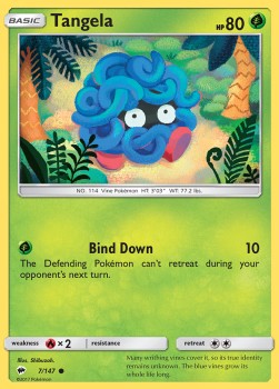 Tangela Pokemon card from Burning Shadows