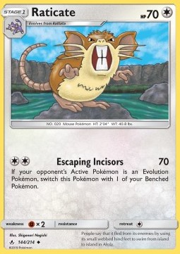 Raticate Pokemon card from Unbroken Bonds