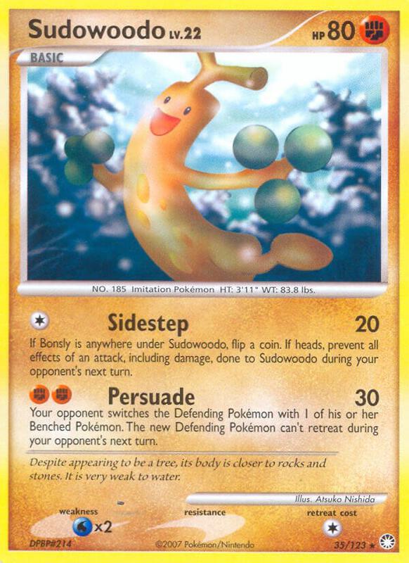 Sudowoodo Pokemon card from Mysterious Treasures