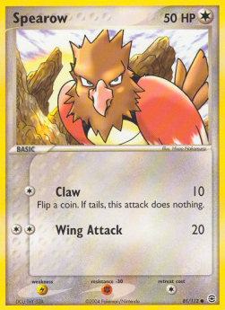 Spearow Pokemon card from EX FireRed LeafGreen