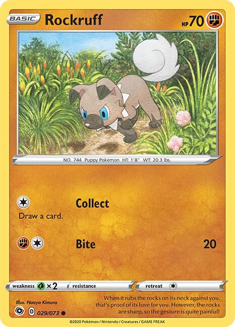 Rockruff Pokemon card from Champion's Path