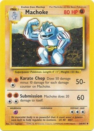 Machoke Pokemon card from Base Set