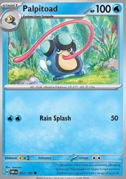 Palpitoad Pokemon card from Obsidian Flames