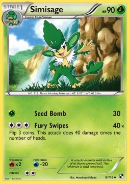 Simisage Pokemon card from Black White