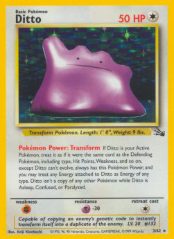 Ditto Pokemon card from Fossil