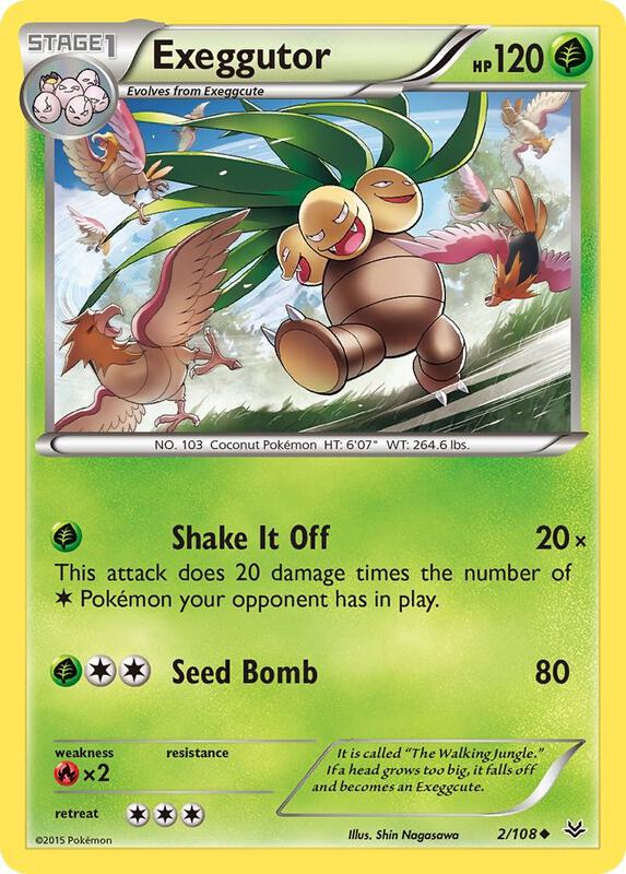 Exeggutor Pokemon card from XY - Roaring Skies