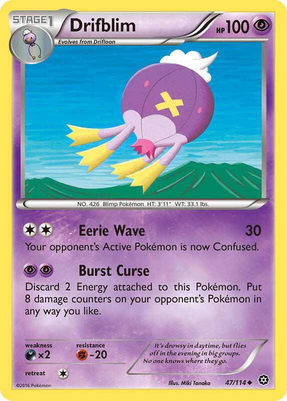 Drifblim Pokemon card from XY - Steam Siege