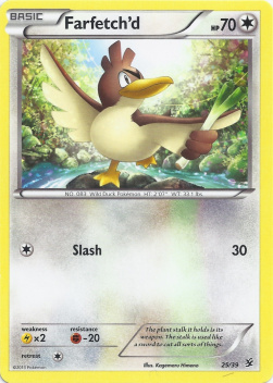 Farfetch'd Pokemon card from XY Kalos Starter Set