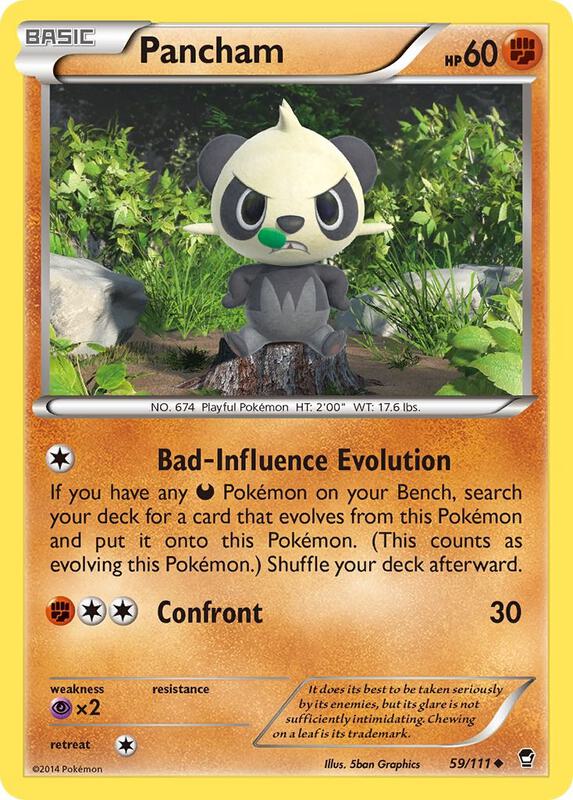 Pancham (59) Pokemon card from XY - Furious Fists