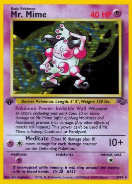 Mr. Mime Pokemon card from Jungle