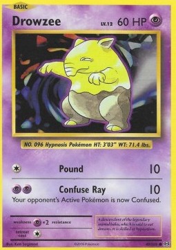 Drowzee Pokemon card from Evolutions