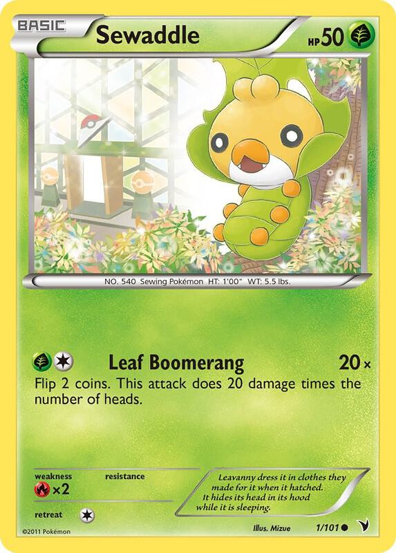 Sewaddle Pokemon card from Noble Victories
