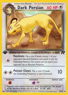 Dark Persian Pokemon card from Team Rocket