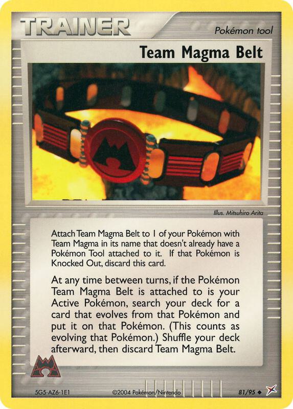 Team Magma Belt Pokemon card from Team Magma vs Team Aqua