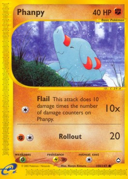 Phanpy Pokemon card from Aquapolis