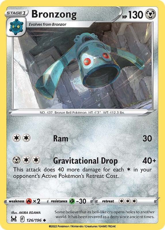 Bronzong Pokemon card from SWSH11: Lost Origin