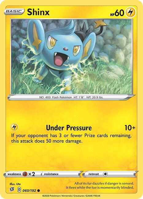 Shinx Pokemon card from SWSH02: Rebel Clash