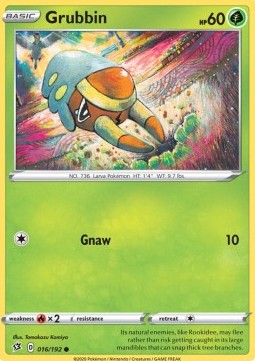 Grubbin Pokemon card from Rebel Clash