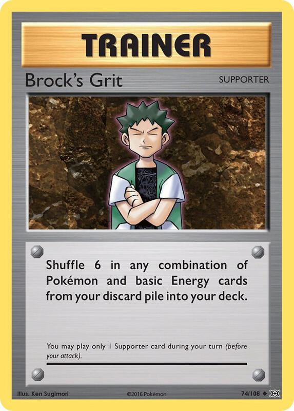 Brock's Grit Pokemon card from XY - Evolutions