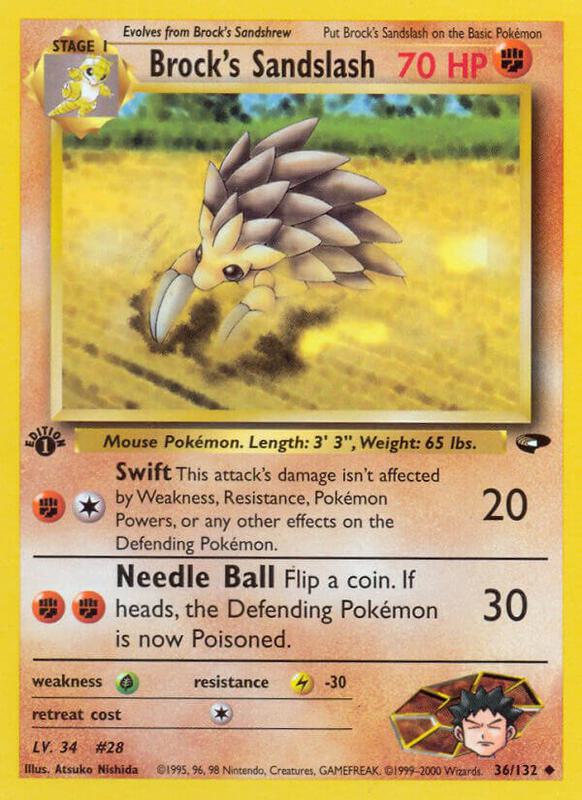 Brock's Sandslash Pokemon card from Gym Challenge