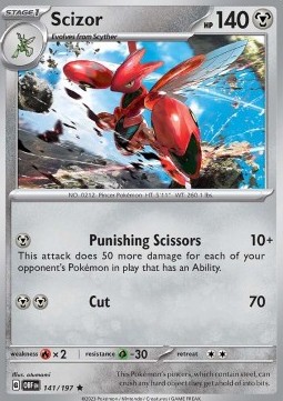 Scizor Pokemon card from Obsidian Flames