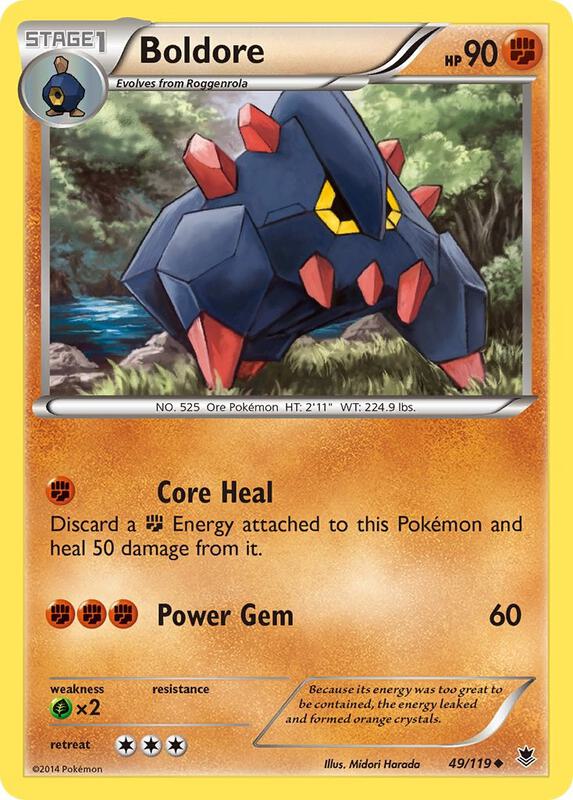 Boldore Pokemon card from XY - Phantom Forces