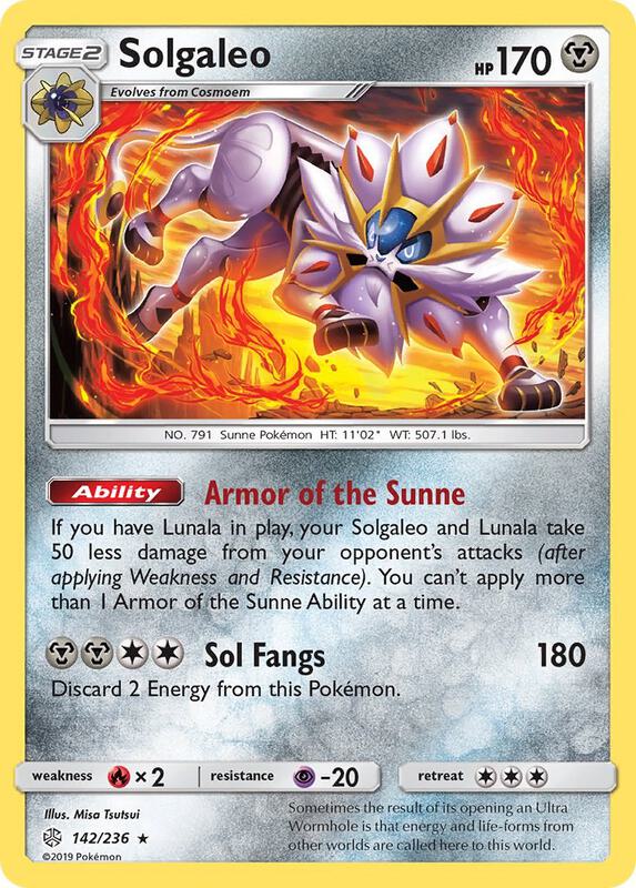 Solgaleo Pokemon card from SM - Cosmic Eclipse