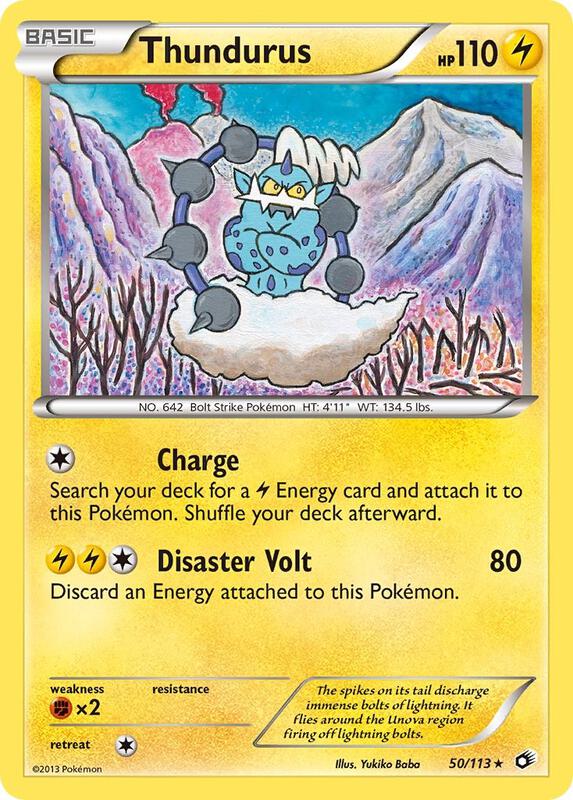 Thundurus Pokemon card from Legendary Treasures