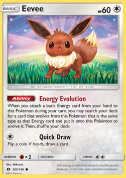 Eevee Pokemon card from Sun Moon