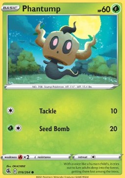 Phantump Pokemon card from Fusion Strike