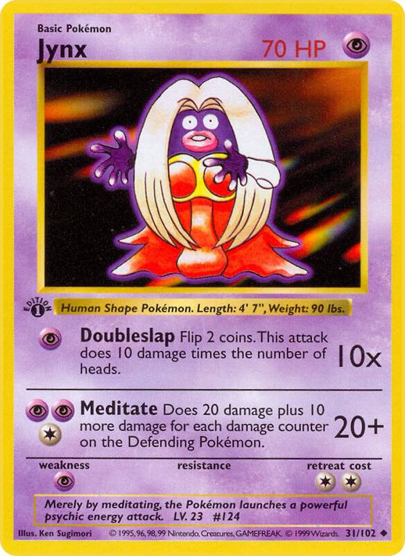 Jynx Pokemon card from Base Set (Shadowless)