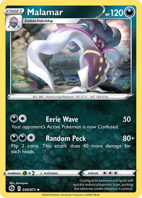 Malamar Pokemon card from Champion's Path