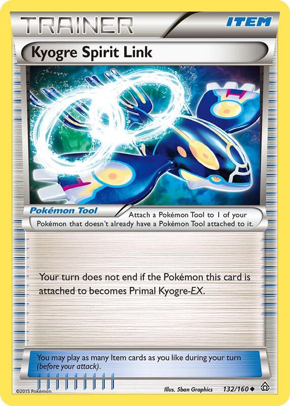 Kyogre Spirit Link Pokemon card from XY - Primal Clash