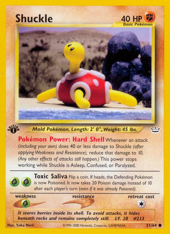Shuckle Pokemon card from Neo Revelation