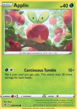Applin Pokemon card from Rebel Clash