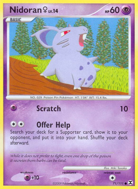 Nidoran F Pokemon card from Rising Rivals