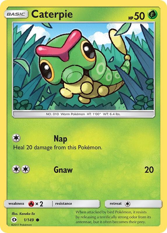 Caterpie Pokemon card from SM Base Set
