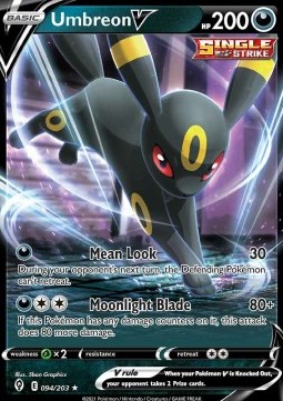 Umbreon V Pokemon card from Evolving Skies