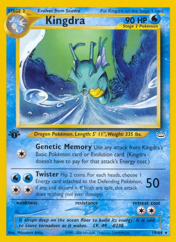 Kingdra Pokemon card from Neo Revelation