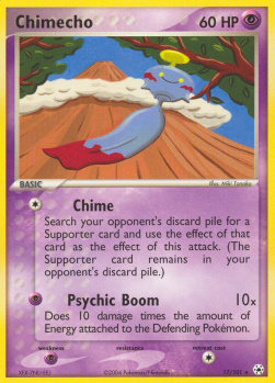 Chimecho Pokemon card from EX Hidden Legends