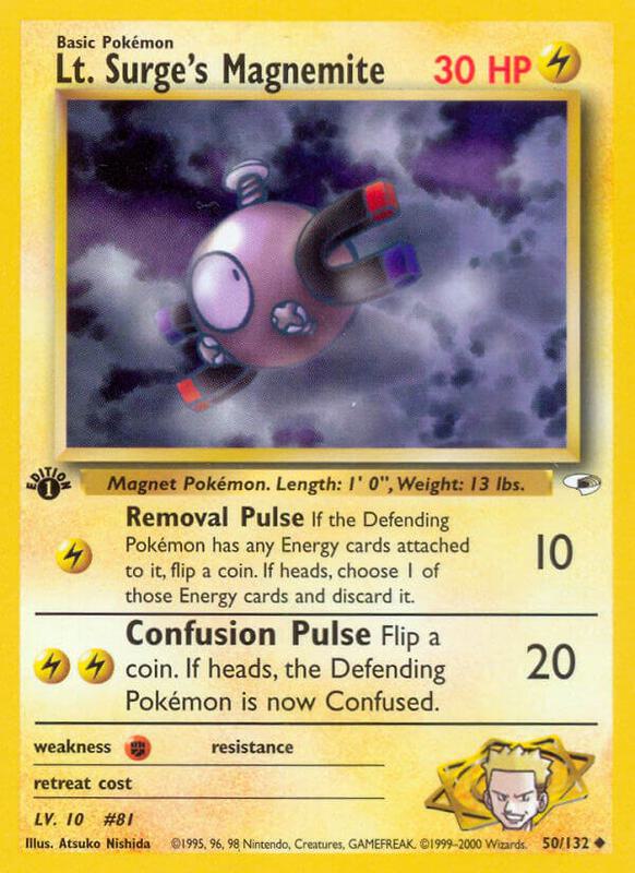 Lt. Surge's Magnemite (50) Pokemon card from Gym Heroes