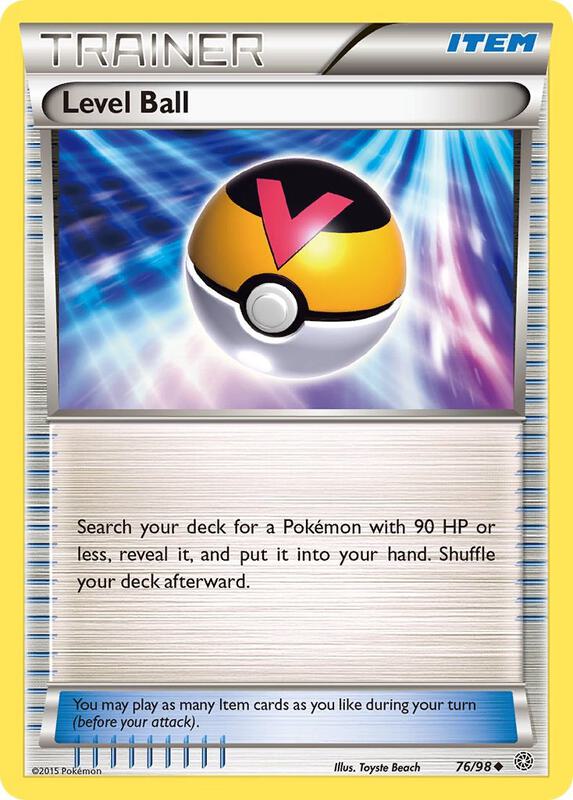 Level Ball Pokemon card from XY - Ancient Origins