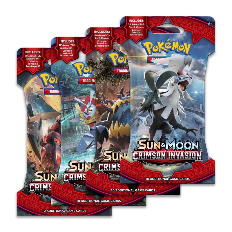 Crimson Invasion Sleeved Booster Pack Art Bundle [Set of 4] Pokemon card from SM - Crimson Invasion