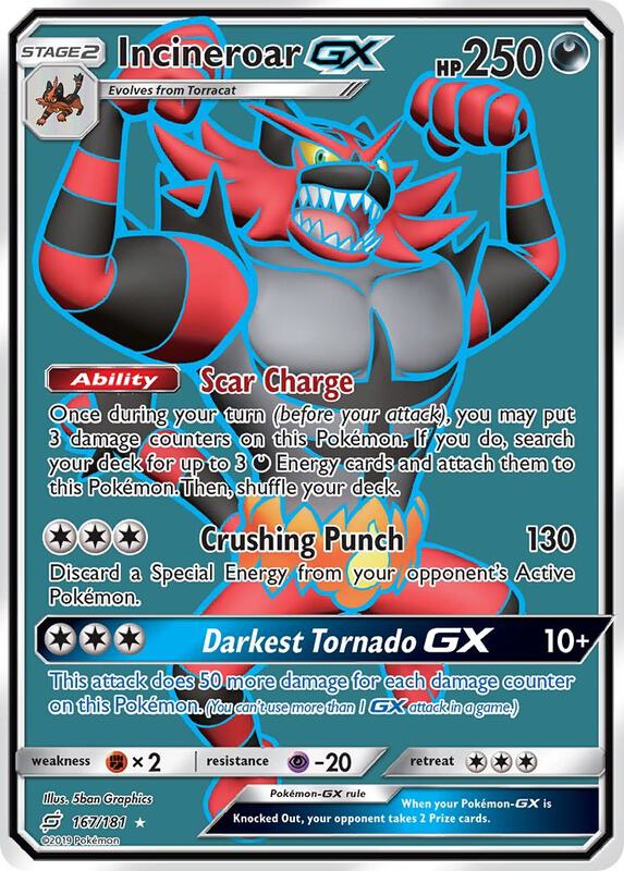 Incineroar GX (Full Art) Pokemon card from SM - Team Up