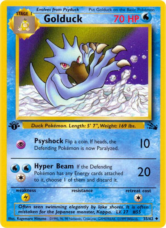 Golduck Pokemon card from Fossil