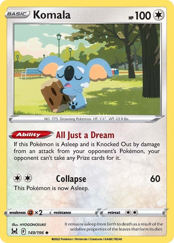 Komala Pokemon card from SWSH11: Lost Origin