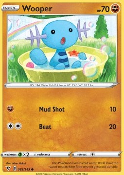 Wooper Pokemon card from Vivid Voltage